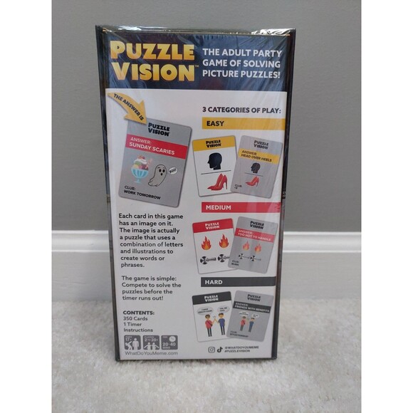 Puzzle Vision Adult Card Party Game of Solving Picture Puzzles What Do You Meme - Picture 2 of 3